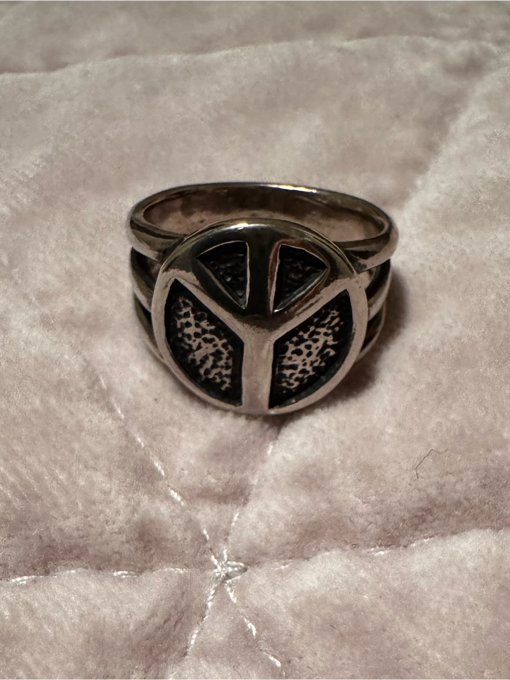 Silpada Sterling Silver Peace Sign Ring Silver Tone